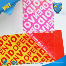 customized printing packaging label warranty sticker void if opened